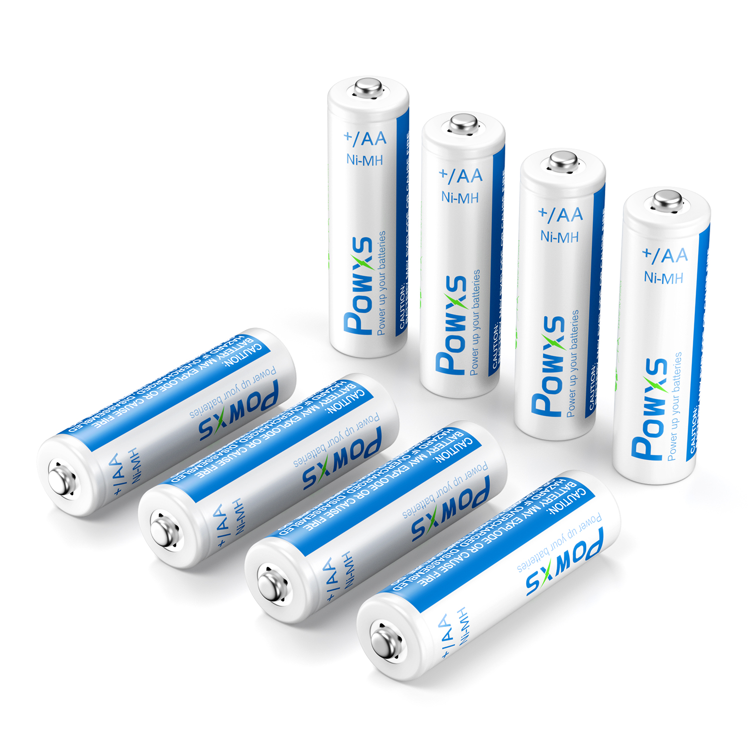 POWXS Rechargeable AA Batteries, 2000mAh Stardard Double AA Size